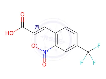 Chemical structure of 2-Nitro-4-(trifluoromethyl)cinnamic Acid