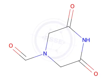 Chemical structure of 1-Piperazinecarboxaldehyde, 3,5-dioxo-(9CI)