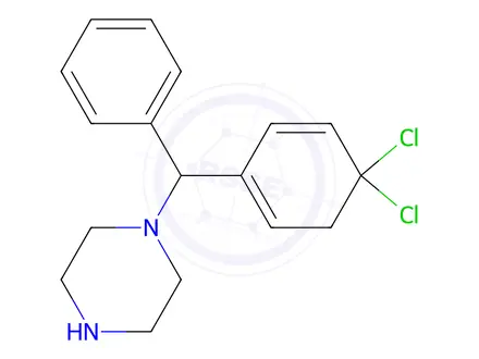 Chemical structure of 4,4-Dichloro benzhydryl piperazine