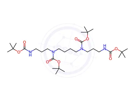 Chemical structure of N1,N2,N3, N4-tetra-Boc-spermine