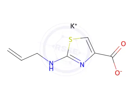Chemical structure of potassium 2-[(prop-2-en-1-yl)amino]-1,3-thiazole-4-carboxylate