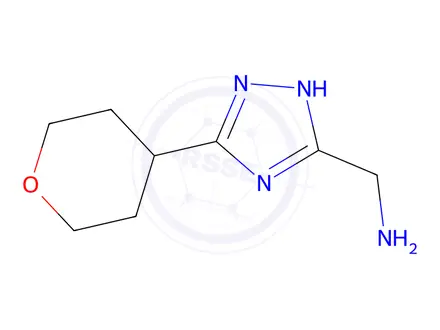 Chemical structure of (5-(Tetrahydro-2h-pyran-4-yl)-4h-1,2,4-triazol-3-yl)methanamine