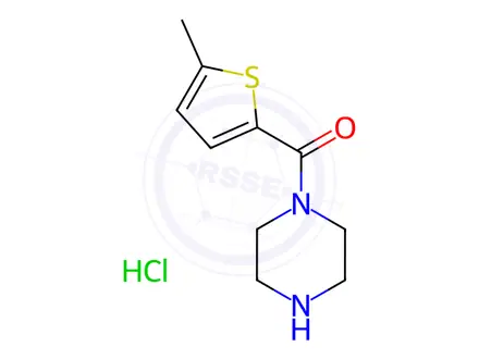 Chemical structure of 1-(5-Methylthiophene-2-carbonyl)piperazine Hydrochloride