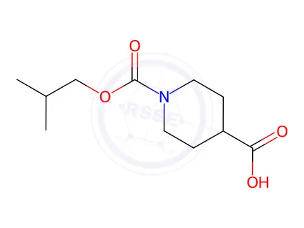 Chemical structure of 1-[(2-Methylpropoxy)carbonyl]piperidine-4-carboxylic Acid