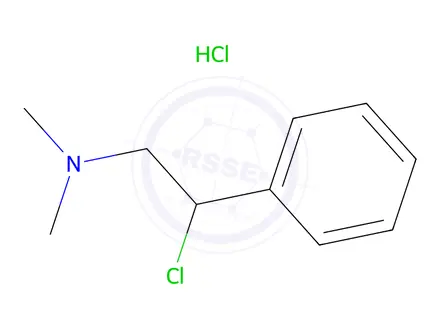 Chemical structure of 2-chloro-N,N-dimethyl-2-phenyl-ethanamine hydrochloride