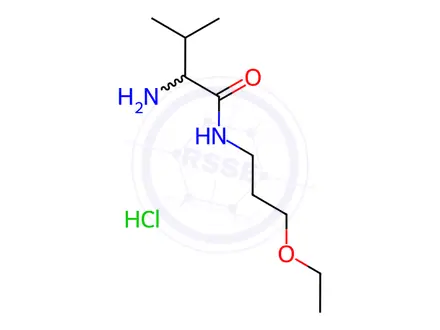 Chemical structure of 2-Amino-N-(3-ethoxypropyl)-3-methylbutanamidehydrochloride