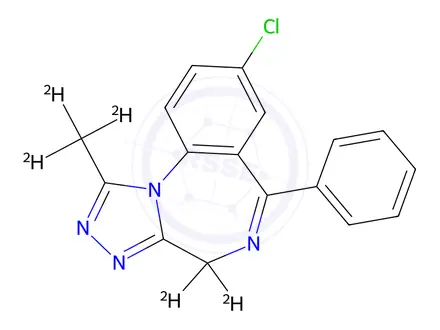 Chemical structure of Alprazolam-D5 (1.0 mg/mL in Methanol)