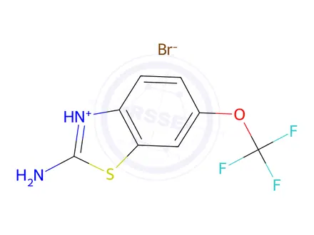 Chemical structure of 2-amino-6-(trifluoromethoxy)benzo[d]thiazol-3-ium bromide