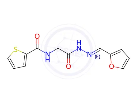 Chemical structure of N-(2-(2-(Furan-2-ylmethylene)hydrazineyl)-2-oxoethyl)thiophene-2-carboxamide