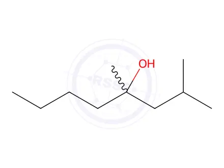 Chemical structure of 2,4-Dimethyl-4-octanol.