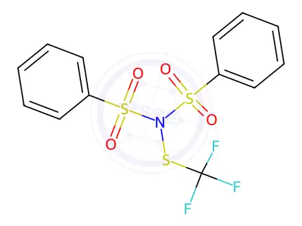 Chemical structure of N-(Phenylsulfonyl)-N-((trifluoromethyl)thio)benzenesulfonamide