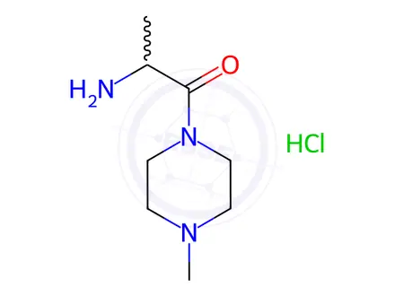 Chemical structure of 2-Amino-1-(4-methylpiperazin-1-yl)propan-1-one hydrochloride