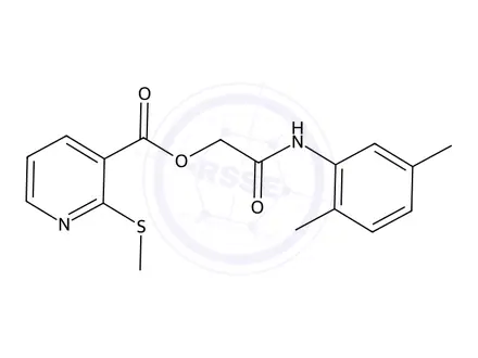 Chemical structure of 2-((2,5-Dimethylphenyl)amino)-2-oxoethyl 2-(methylthio)nicotinate