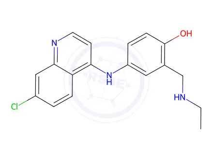 Chemical structure of N-Desethylamodiaquine dihydrochloride solution