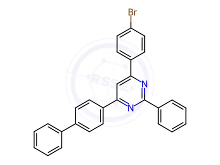 Chemical structure of 4-(Biphenyl-4-yl)-6-(4-bromophenyl)-2-phenylpyrimidine