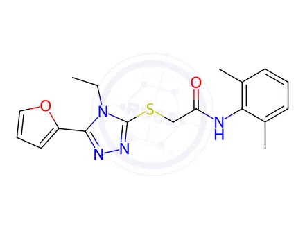 Chemical structure of N-(2,6-Dimethylphenyl)-2-((4-ethyl-5-(furan-2-yl)-4H-1,2,4-triazol-3-yl)thio)acetamide