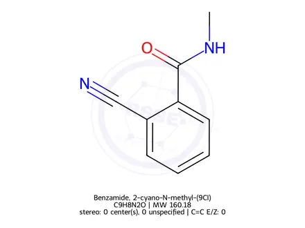 Chemical structure of Benzamide, 2-cyano-N-methyl-(9CI)