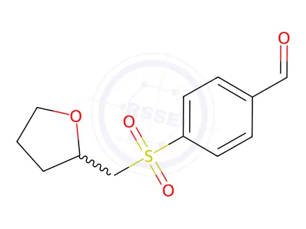 Chemical structure of 4-(((Tetrahydrofuran-2-yl)methyl)sulfonyl)benzaldehyde
