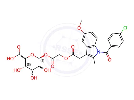Chemical structure of Acemetacin-Acyl -β-D-Glucuronide