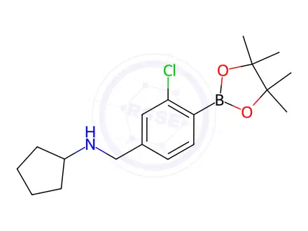 Chemical structure of N-(3-Chloro-4-(4,4,5,5-tetramethyl-1,3,2-dioxaborolan-2-yl)benzyl)cyclopentanamine