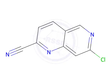 Chemical structure of 1,6-Naphthyridine-2-carbonitrile, 7-chloro-