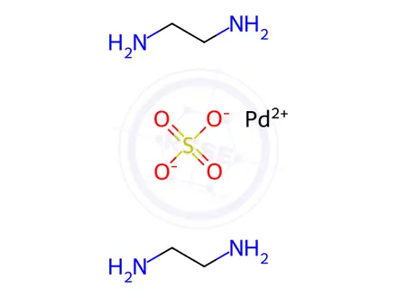 Chemical structure of Palladium(2+), bis(1,2-ethanediamine-.kappa.N,.kappa.N)-, (SP-4-1)-, sulfate (1:1)
