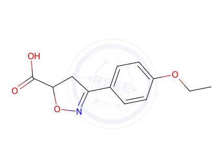 Chemical structure of 3-(4-Ethoxyphenyl)-4,5-dihydro-1,2-oxazole-5-carboxylic acid