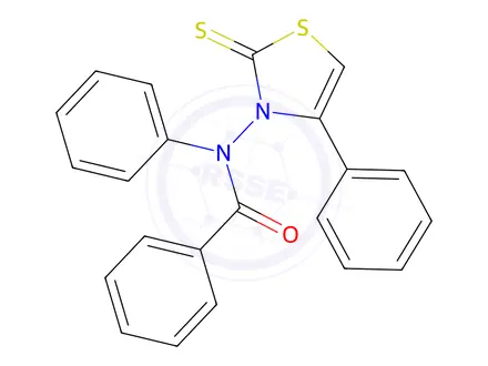Chemical structure of N-phenyl-N-(4-phenyl-2-thioxothiazol-3(2H)-yl)benzamide