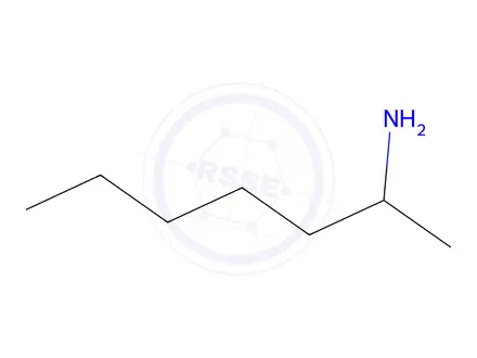 Chemical structure of (1-methylhexyl)ammonium sulphate