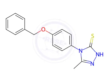 Chemical structure of 4-[4-(BENZYLOXY)PHENYL]-5-METHYL-4H-1,2,4-TRIAZOLE-3-THIOL