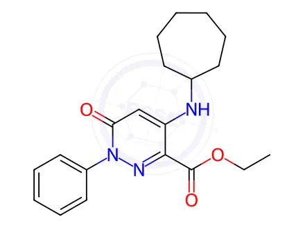 Chemical structure of Ethyl 4-(cycloheptylamino)-6-oxo-1-phenyl-1,6-dihydropyridazine-3-carboxylate