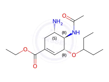 Chemical structure of Oseltamivir