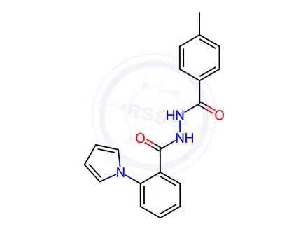Chemical structure of N'-(4-methylbenzoyl)-2-(1H-pyrrol-1-yl)benzohydrazide