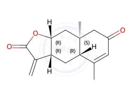 Chemical structure of (3aR)-3,3aα,4,4aα,8,8a,9,9aα-Octahydro-5,8aβ-dimethyl-3-methylenenaphtho[2,3-b]furan-2,7-dione