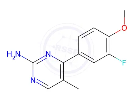 Chemical structure of 4-(3-Fluoro-4-methoxyphenyl)-5-methylpyrimidin-2-amine