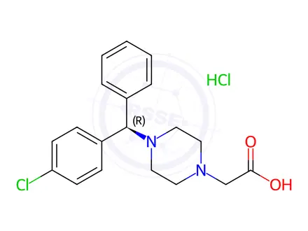Chemical structure of (R)-De(carboxyMethoxy) Cetirizine Acetic Acid Hydrochloride