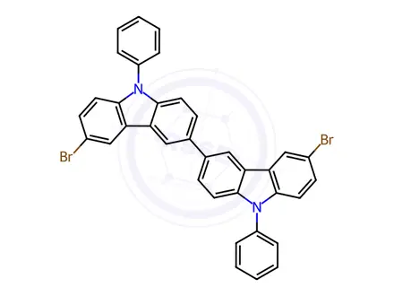 Chemical structure of 6,6'-Dibromo-9,9'-diphenyl-3,3'-bicarbazole