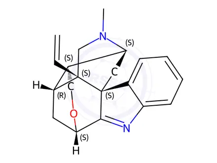 Chemical structure of Koumine in methanol