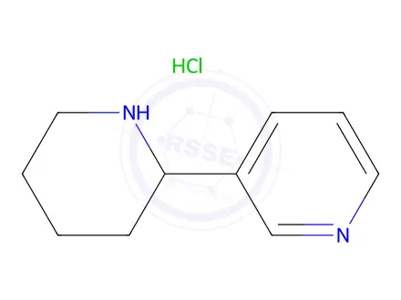Chemical structure of 2-(3-PYRIDINYL)PIPERIDINE HYDROCHLORIDE