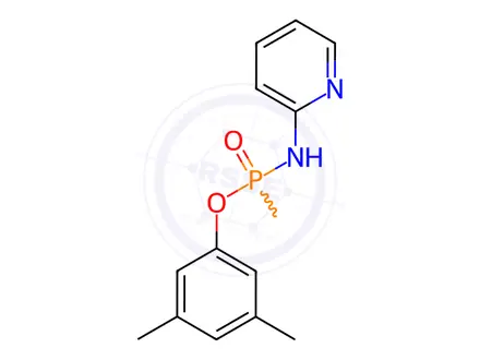 Chemical structure of n-[(3,5-dimethylphenoxy)(methyl)phosphoryl]pyridin-2-amine