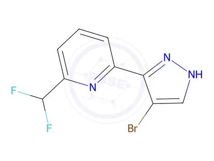 Chemical structure of 2-(4-Bromo-1H-pyrazol-3-yl)-6-(difluoromethyl)pyridine