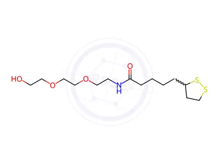 Chemical structure of 5-(1,2-Dithiolan-3-yl)-N-(2-(2-(2-hydroxyethoxy)ethoxy)ethyl)pentanamide