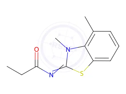 Chemical structure of N-(3,4-Dimethylbenzo[d]thiazol-2(3H)-ylidene)propionamide