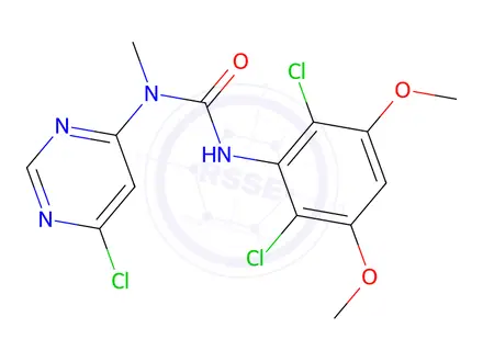 Chemical structure of 1-(6-Chloro-4-pyrimidinyl)-3-(2,6-dichloro-3,5-dimethoxyphenyl)-1-methylurea