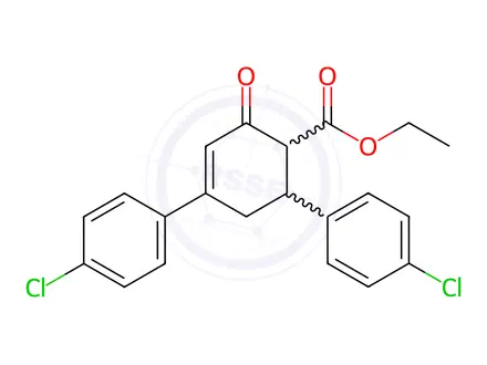 Chemical structure of Ethyl 4,4-Dichloro-5-oxo-2,3,4,5-tetrahydro-[1,1:3,1-terphenyl]-4-carboxylate