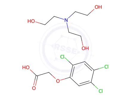 Chemical structure of tri(2-hydroxyethyl)ammonium (2,4,5-trichlorophenoxy)acetate