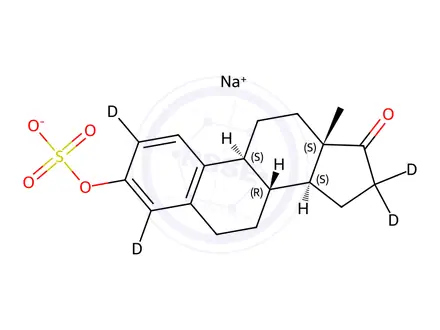 Chemical structure of Sodium Estrone-2,4,16,16-[D4] Sulfate