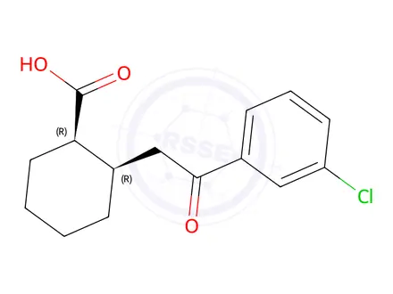 Chemical structure of (1R,2R)-2-(2-(3-chlorophenyl)-2-oxoethyl)cyclohexane-1-carboxylic acid