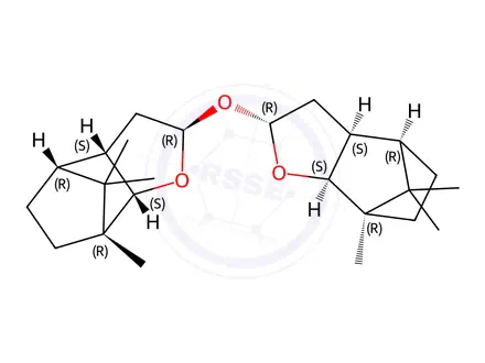 Chemical structure of Bis[(2R,3aS,4R,7aS)-Octahydro-7,8,8-trimethyl-4,7-methanobenzofuran-2-yl] Ether [for Optical Resolution]