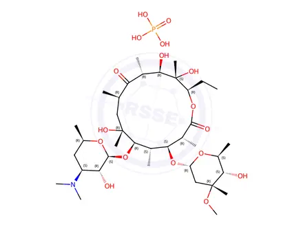 Chemical structure of Erythromycin Phosphate